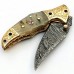 Damascus handmade folding knife beautiful structure with free leather sheath